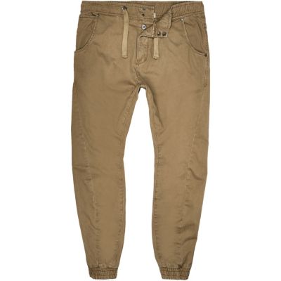 Brown casual cuffed trousers